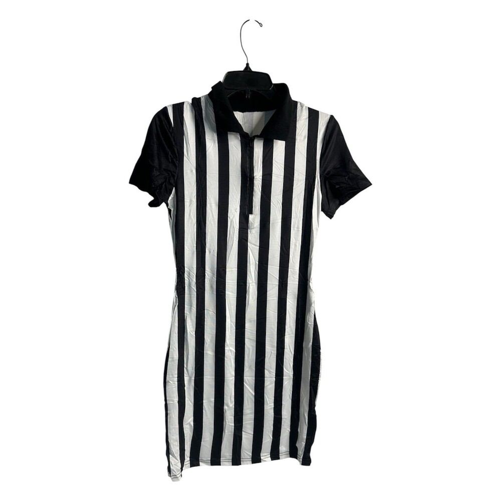 Women's Referee Striped Polo Shirt Dress Size Small